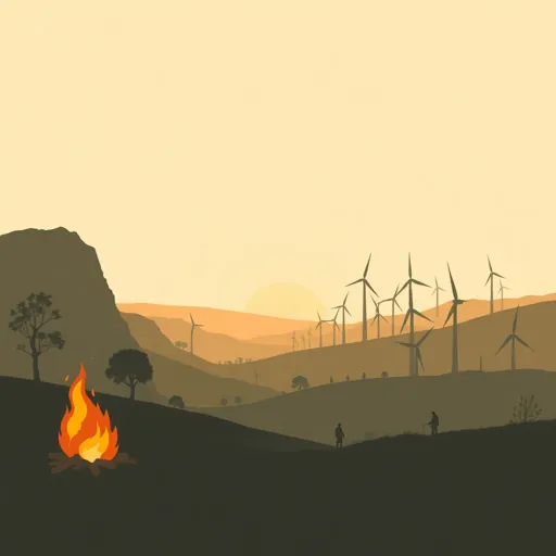 Fresque évoquant l'histoire de l'énergie, du feu au nucléaire